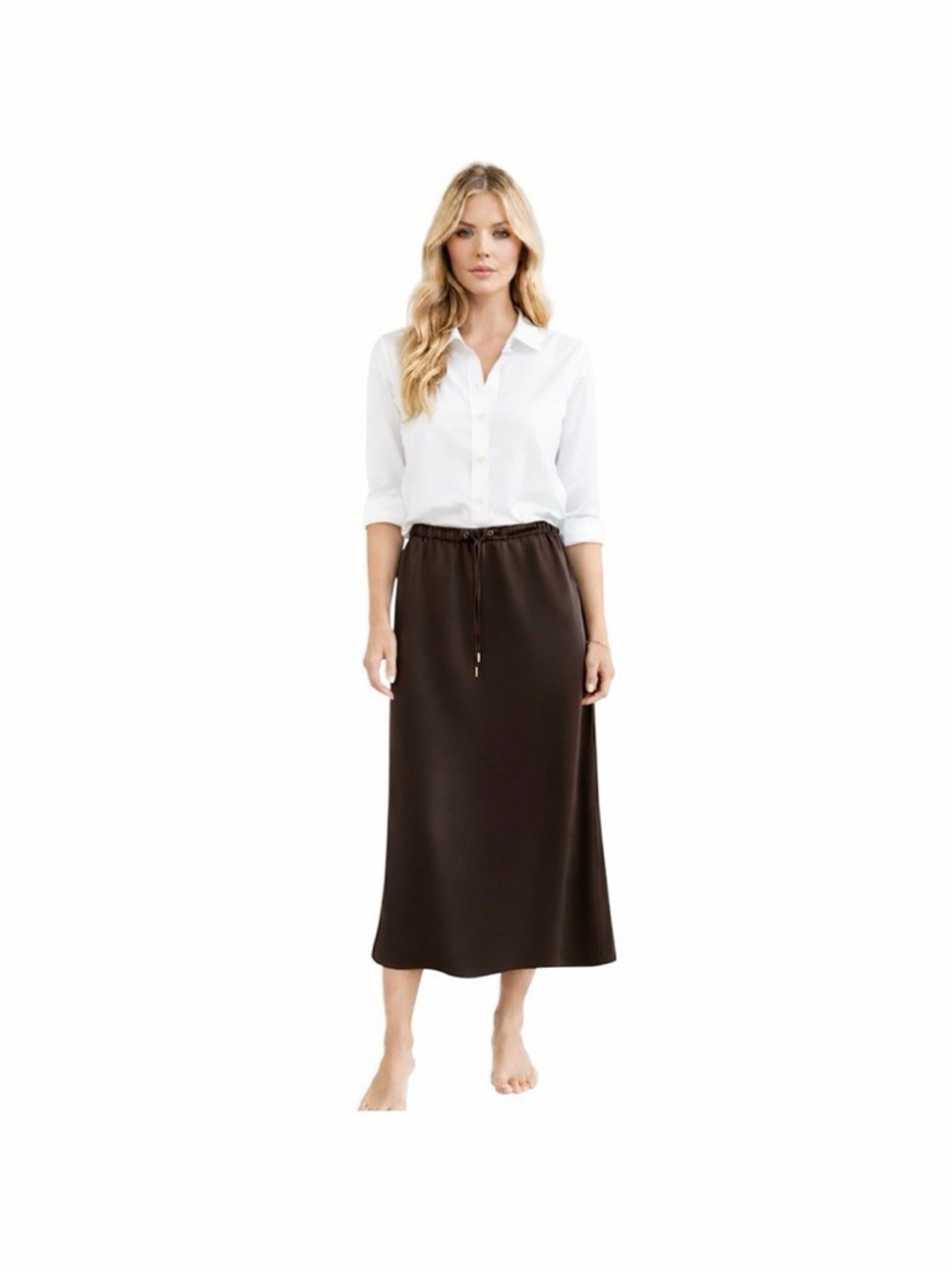 Rachel Zoe satin midi skirt